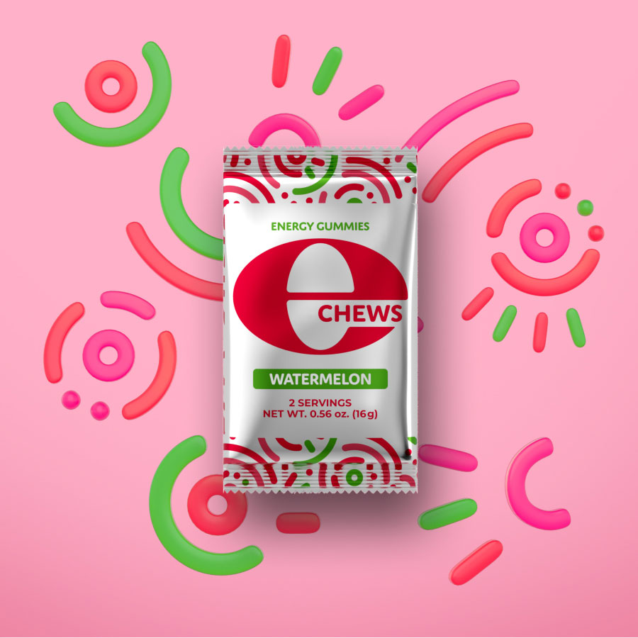 echews-watermelon- pre workout energy gummies